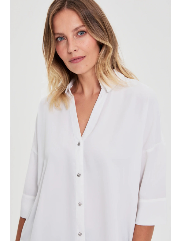 Moodo Fehér rövid ujjú ing Moodo