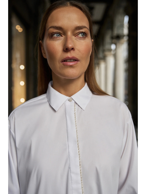 Moodo Fehér gyöngyökkel díszített ing Moodo