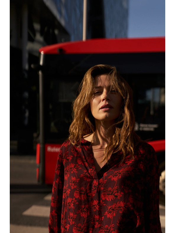 Moodo Bordó virágos ing Moodo