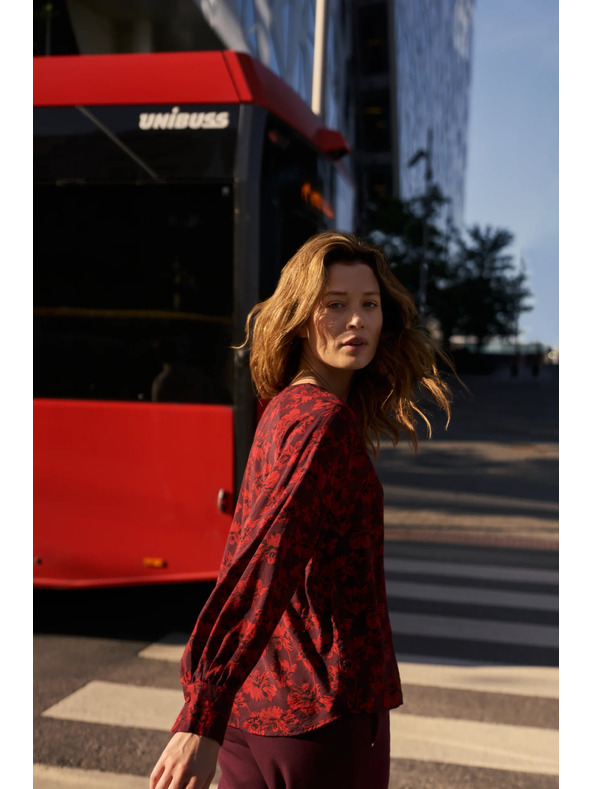 Moodo Bordó virágos ing Moodo