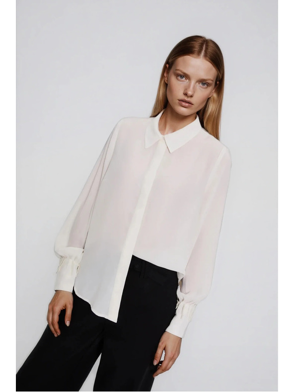 Moodo Fehér gyöngyös ujjú ing Moodo