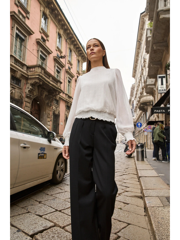 Moodo Fehér ráncolt ujjú ing Moodo