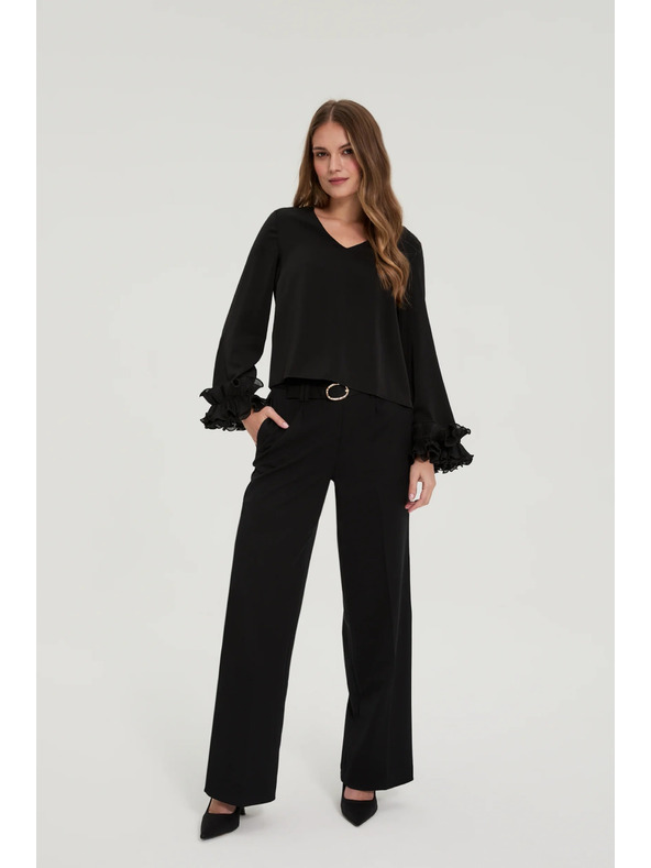 Moodo Fekete fodros ujjú ing Moodo