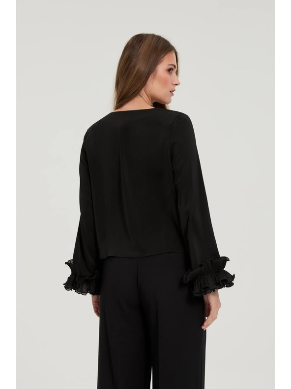 Moodo Fekete fodros ujjú ing Moodo