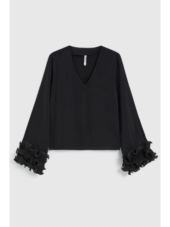 Moodo Fekete fodros ujjú ing Moodo