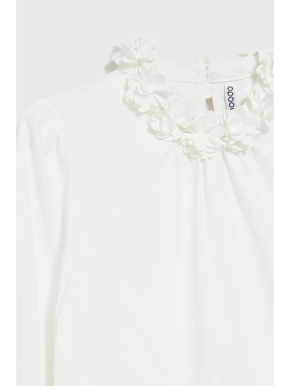 Moodo Fehér díszes kivágású ing Moodo