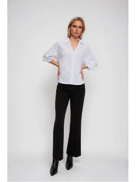 Moodo Fehér ráncolt ujjú ing Moodo