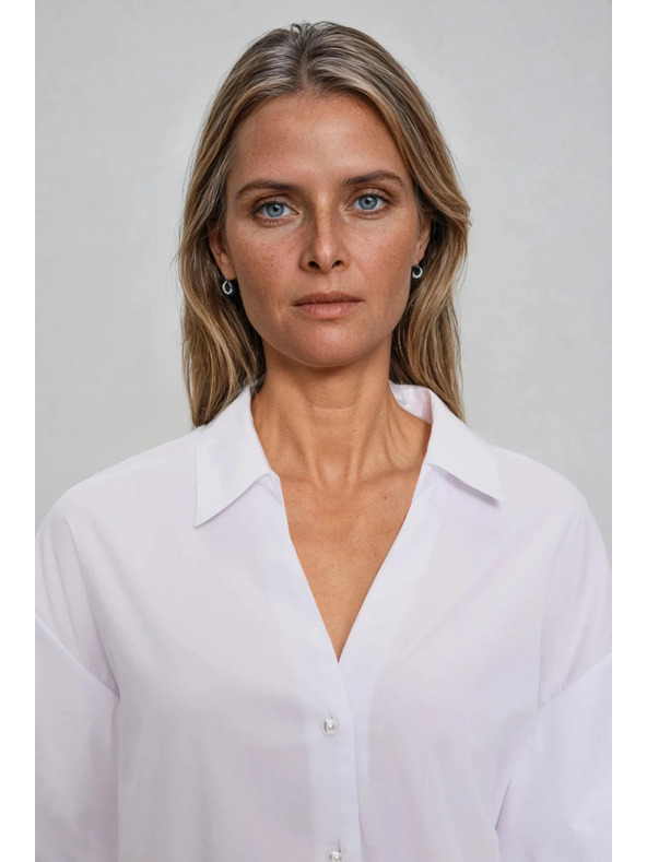 Moodo Fehér ráncolt ujjú ing Moodo