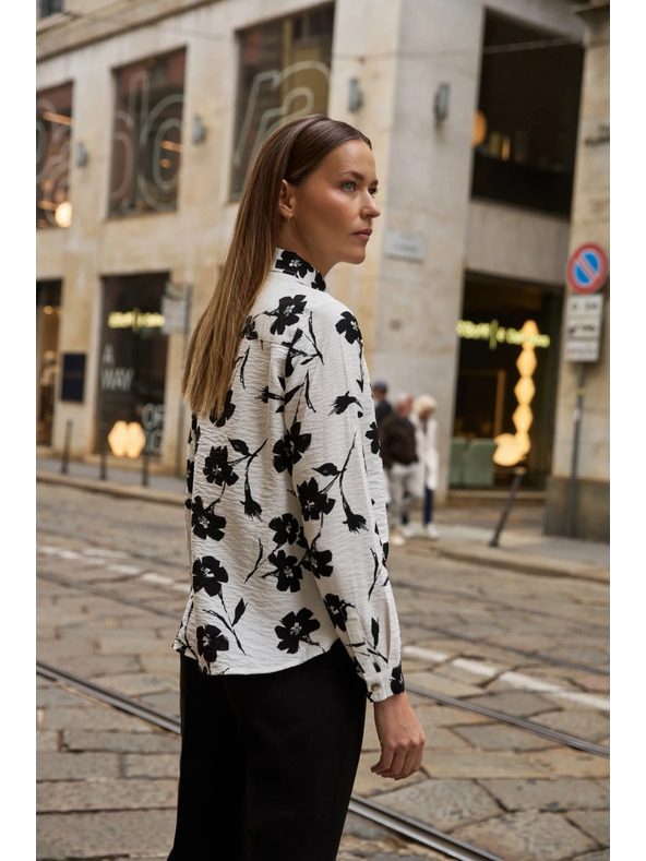 Moodo Fehér virágmintás viszkóz ing Moodo