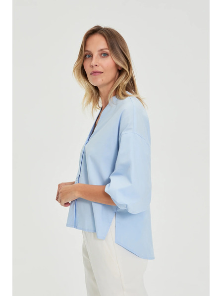 Moodo Világoskék ráncolt ujjú ing Moodo