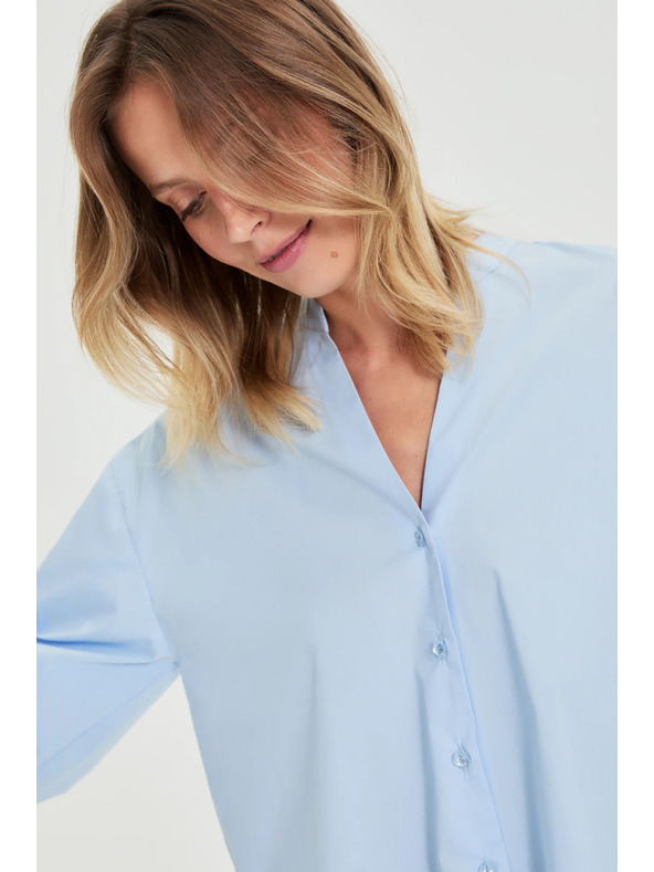 Moodo Világoskék ráncolt ujjú ing Moodo