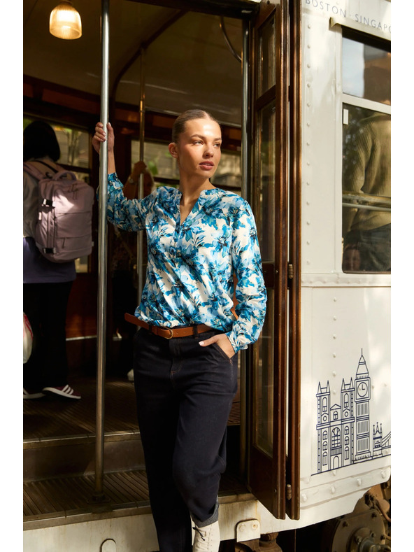 Moodo Mintás kék ing Moodo