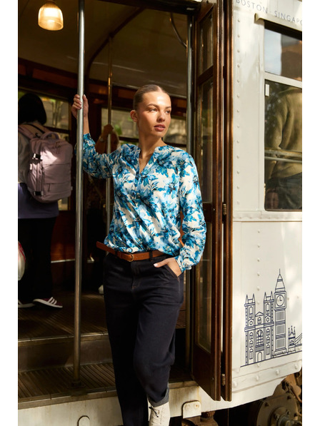 Moodo Mintás kék ing Moodo