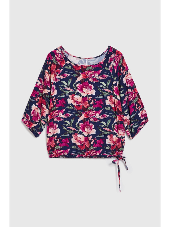 Moodo Sötétkék virágmintás viszkóz ing Moodo