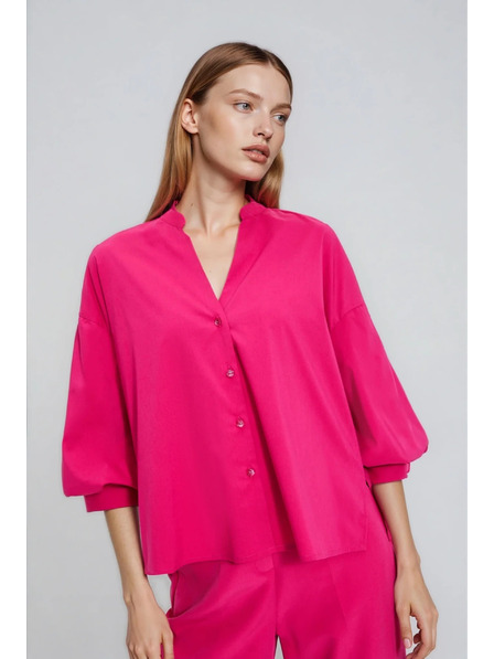 Moodo Fukszia ing ráncolt ujjakkal Moodo