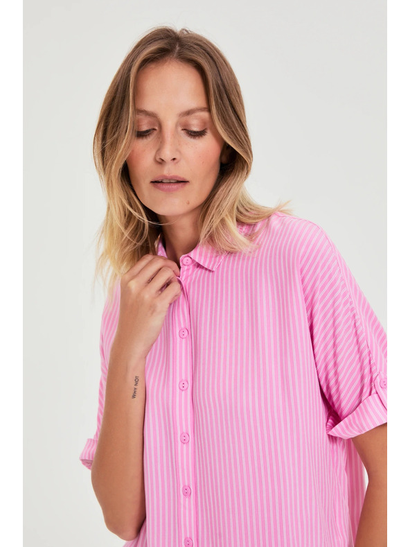 Moodo Rózsaszín csíkos ing Moodo