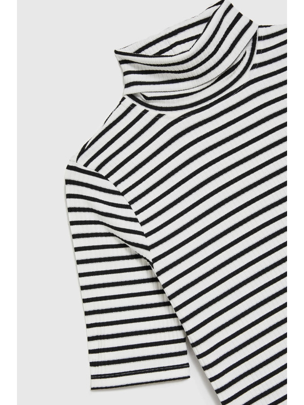 Moodo Csíkos álló nyakú póló Moodo