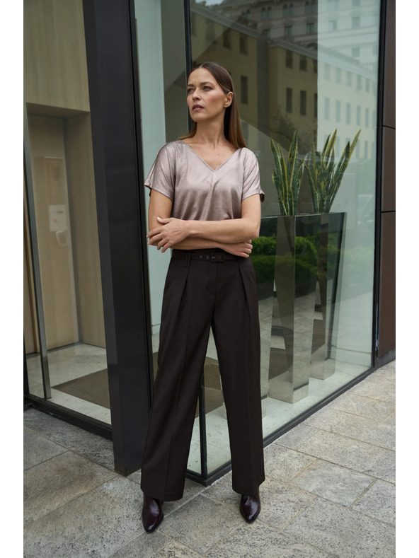 Moodo Rózsaszín csillogós anyagú blúz Moodo