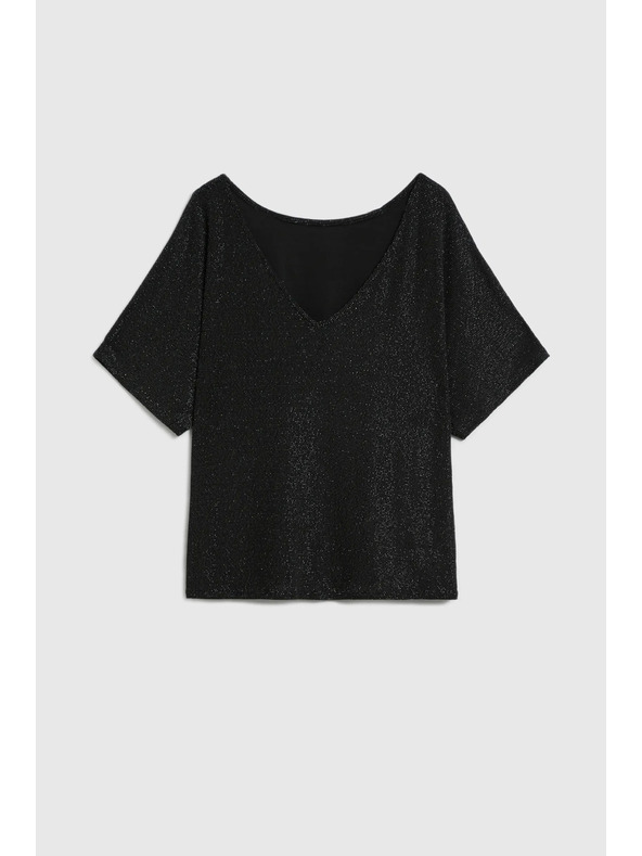 Moodo Fekete kétféleképpen viselhető blúz Moodo