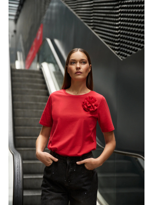 Moodo Vörös pamut blúz applikációval Moodo