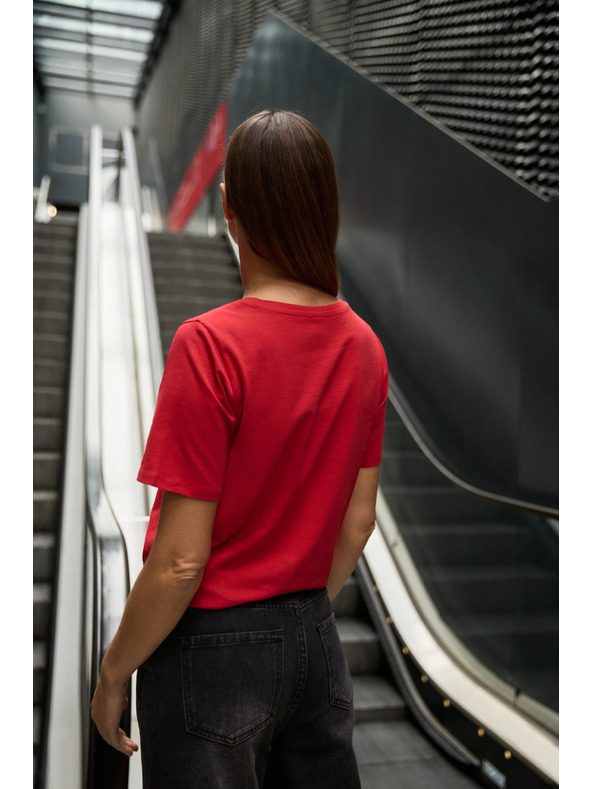 Moodo Vörös pamut blúz applikációval Moodo