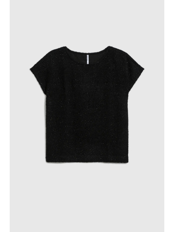 Moodo Fényes rövid ujjú fekete felső Moodo