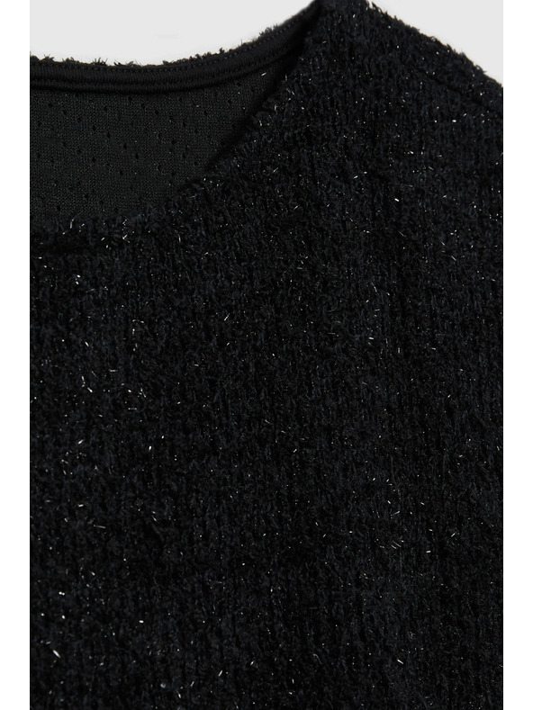 Moodo Fényes rövid ujjú fekete felső Moodo