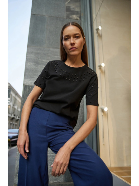 Moodo Fekete gyöngyös póló Moodo