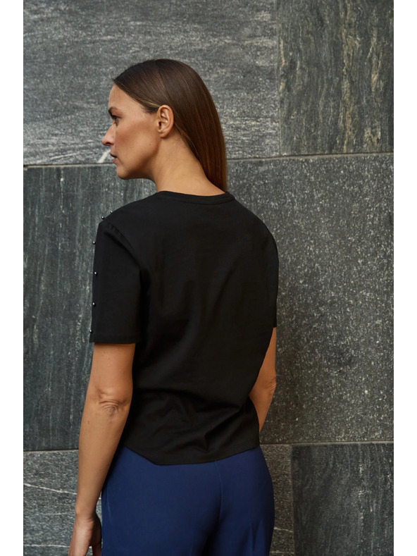 Moodo Fekete gyöngyös póló Moodo