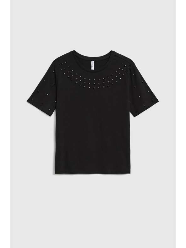 Moodo Fekete gyöngyös póló Moodo