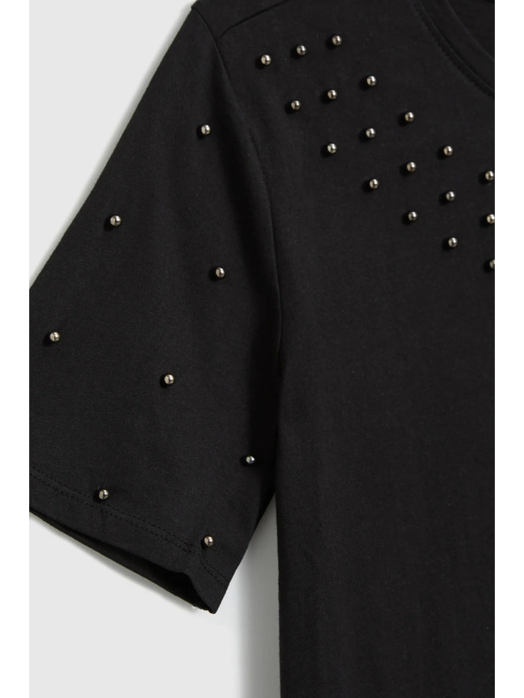 Moodo Fekete gyöngyös póló Moodo