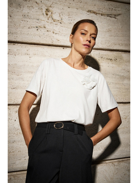 Moodo Fehér virágmintás póló Moodo