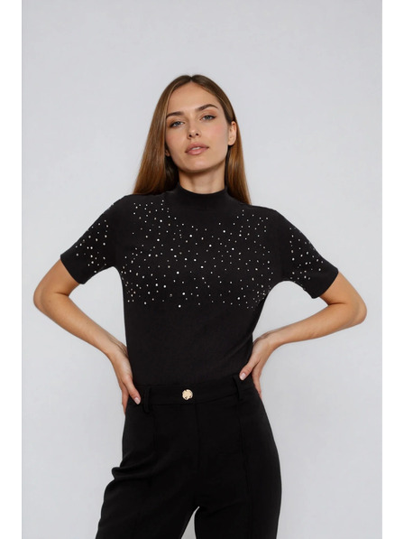 Moodo Fekete rövid ujjú póló Moodo