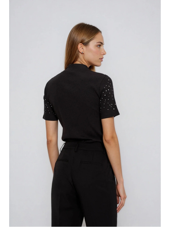 Moodo Fekete rövid ujjú póló Moodo