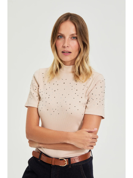 Moodo Bézs blúz zsebekkel Moodo