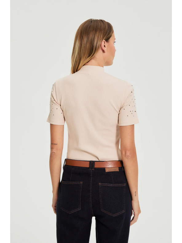 Moodo Bézs blúz zsebekkel Moodo