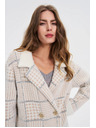 Moodo Kockás bézs kabát Moodo