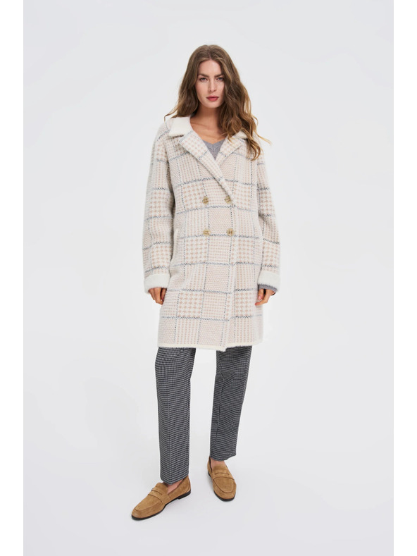 Moodo Kockás bézs kabát Moodo