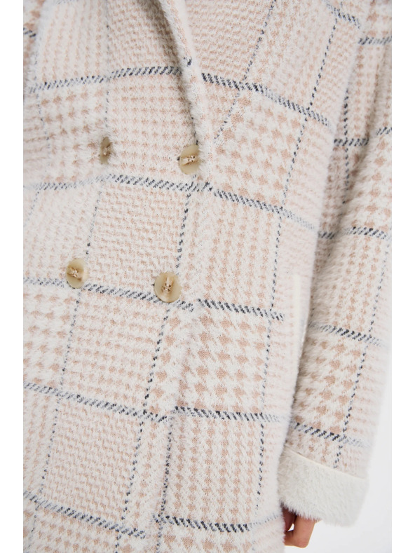 Moodo Kockás bézs kabát Moodo