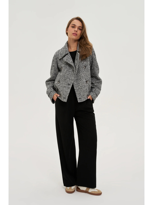 Moodo Rövid fekete-fehér kabát Moodo