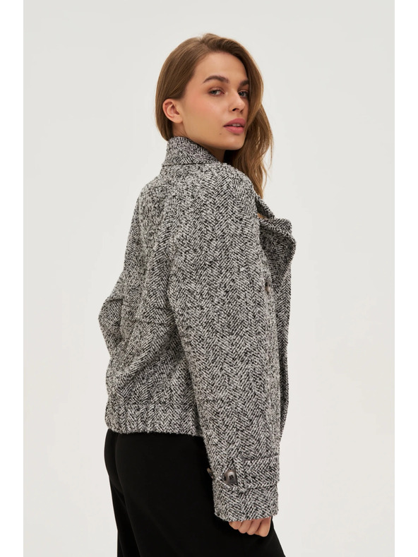 Moodo Rövid fekete-fehér kabát Moodo