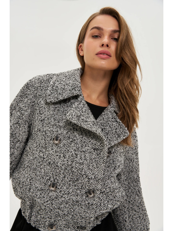 Moodo Rövid fekete-fehér kabát Moodo