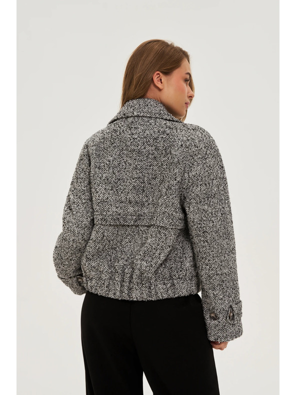 Moodo Rövid fekete-fehér kabát Moodo