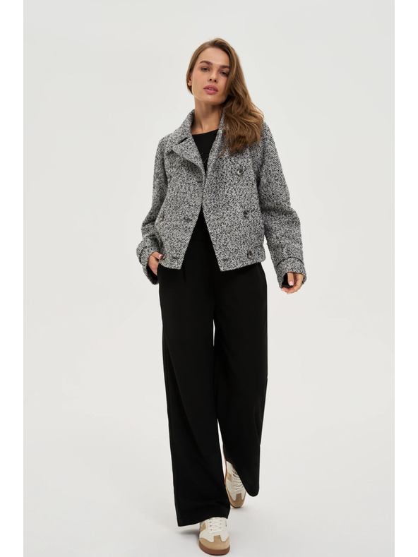 Moodo Rövid fekete-fehér kabát Moodo