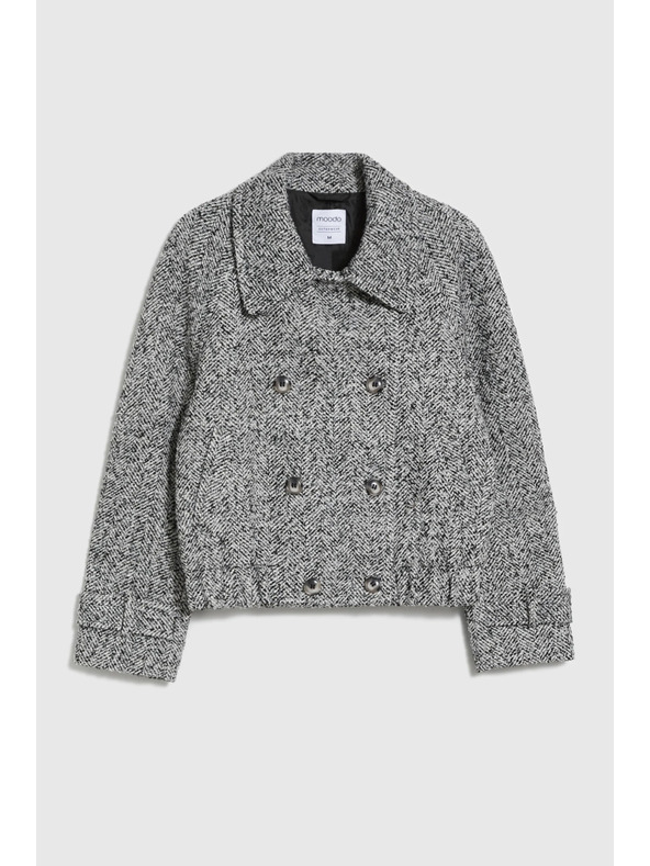 Moodo Rövid fekete-fehér kabát Moodo