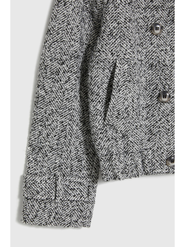 Moodo Rövid fekete-fehér kabát Moodo