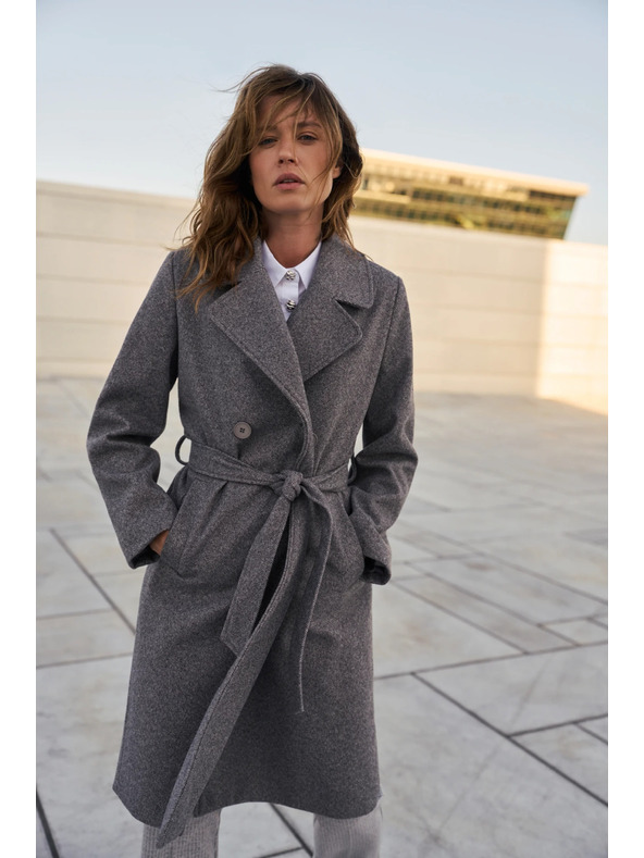 Moodo Övvel ellátott szürke kabát Moodo