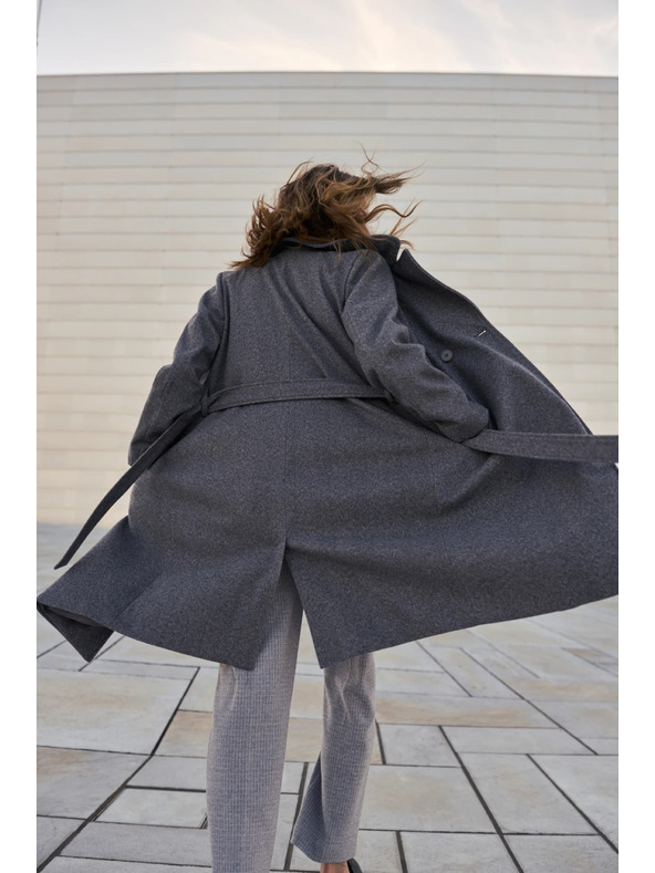 Moodo Övvel ellátott szürke kabát Moodo