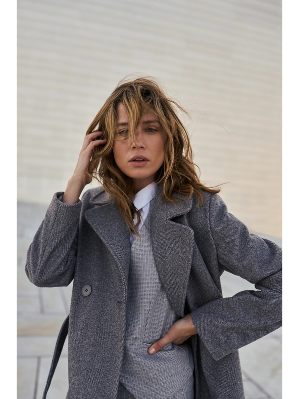 Moodo Övvel ellátott szürke kabát Moodo