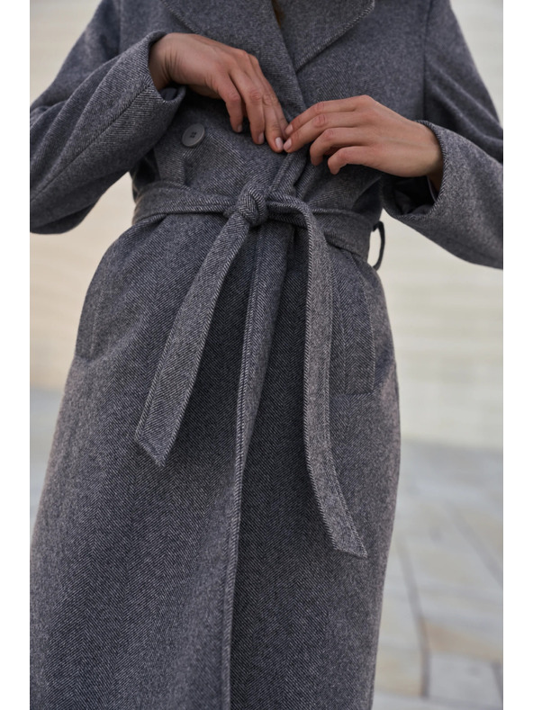 Moodo Övvel ellátott szürke kabát Moodo